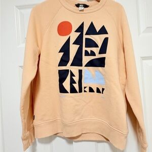 REI Peach and Black Graphic Sweater